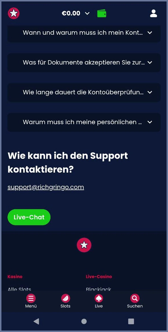 Kontaktmöglichkeiten bei Rich Gringo 